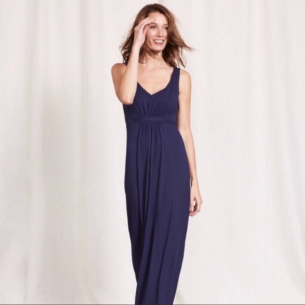 Boden Navy Blue Geometric Sleeveless Maxi Dress Size 4R